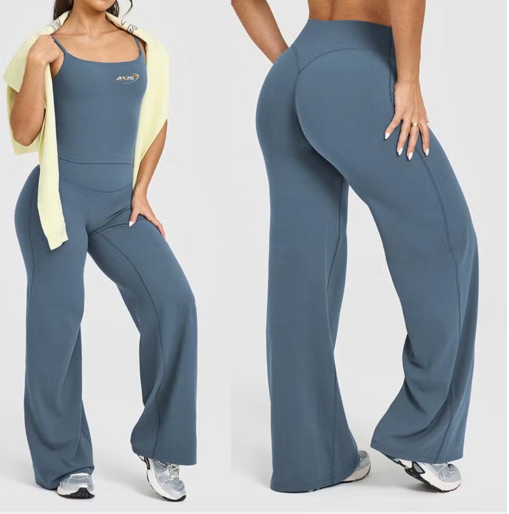 Custom women's leggings manufacturer for fitness brands in the USA & Europe. Squat-proof nylon-spandex, 200–260 GSM, MOQ from 50 pieces, free design & mockups.