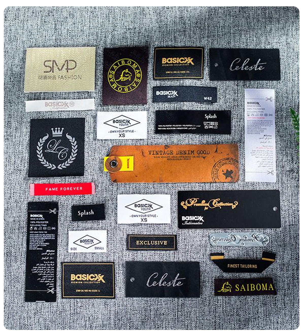 Custom woven labels and hang tags for private label clothing